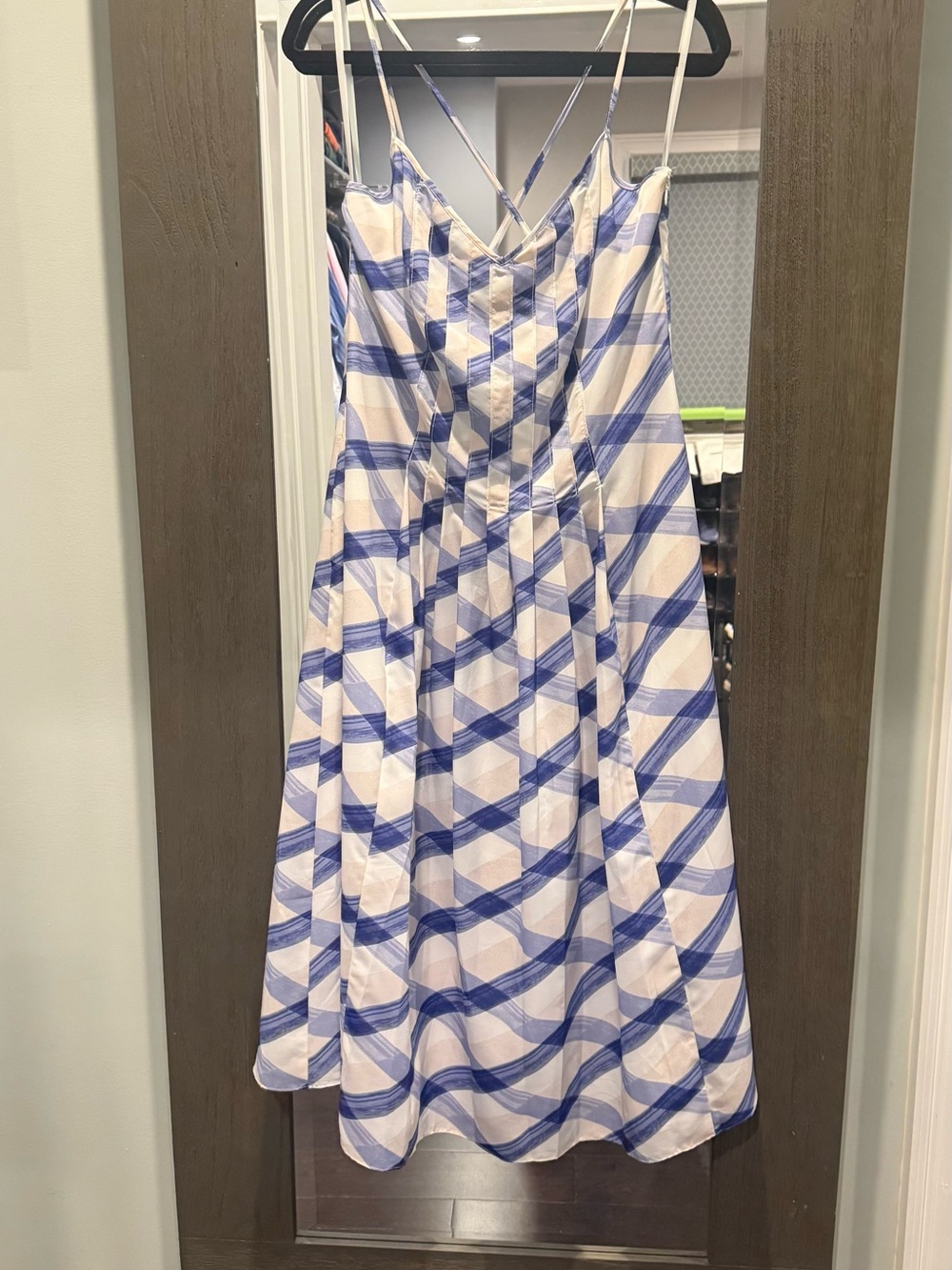 Banana Republic Blue, Pink and White Striped Midi Sundress